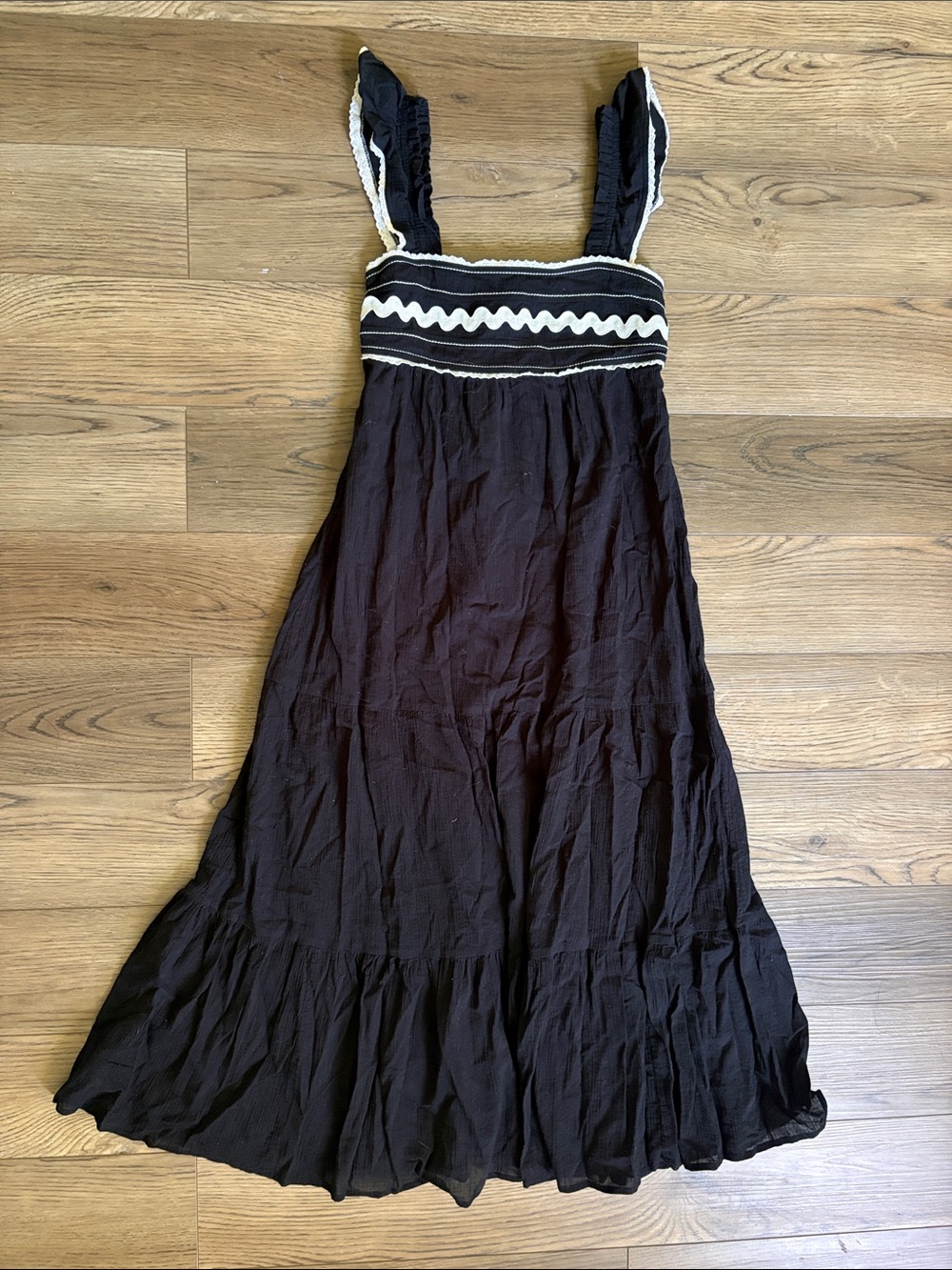 Rewind Black Maxi Dress with White Trim